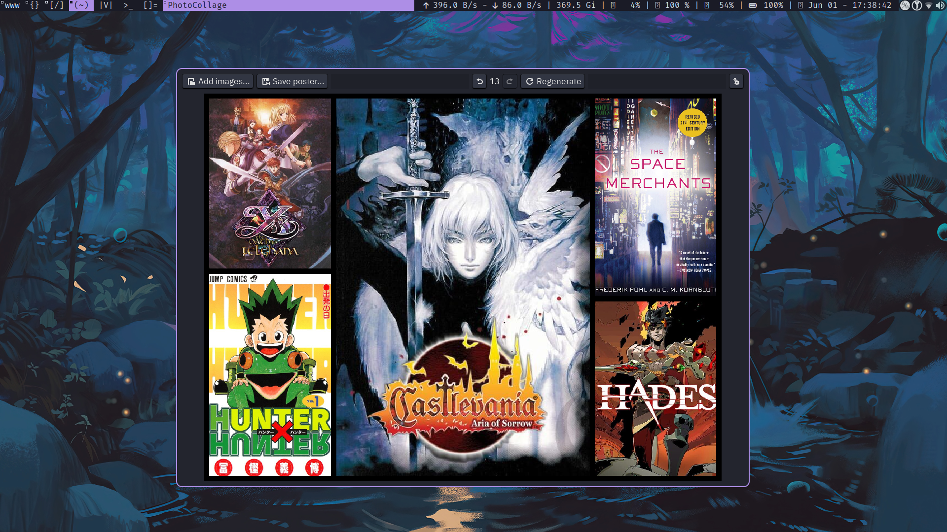 PhotoCollage's interface