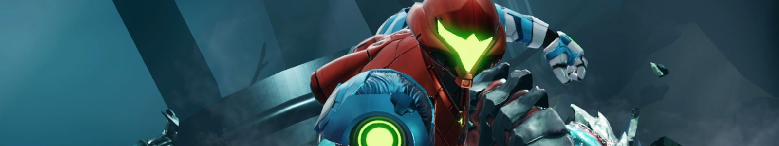 Samus emerges victorious from a fight and does the Blade pose