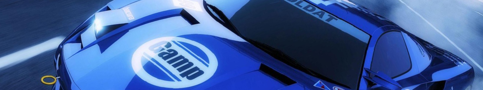 Official artwork from the game, a blue vehicle up-close