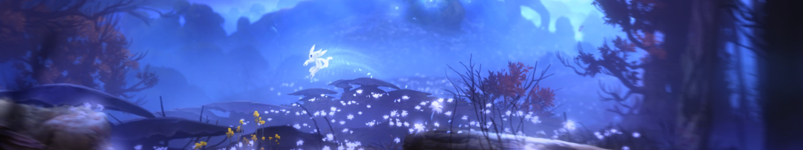 Gameplay of the game, Ori jumping around in a spooky place