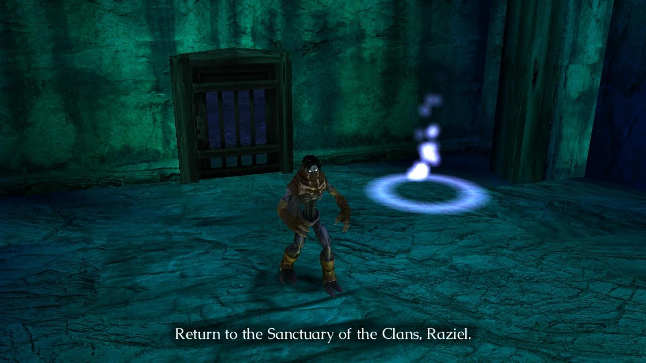 Raziel alongside one of the portals to manifest in the material world.