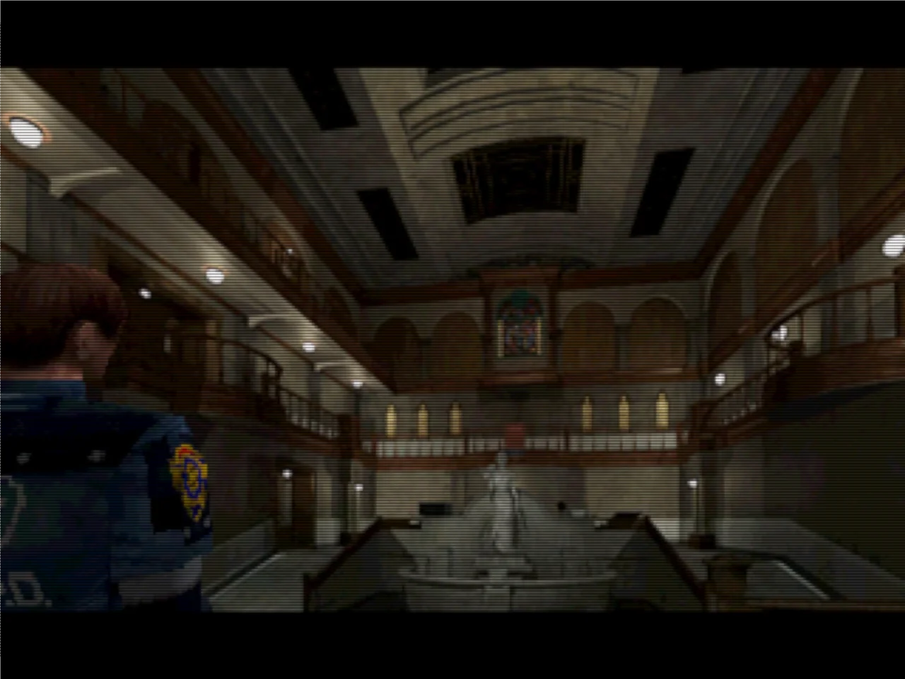 Leon makes it to the Police Station, the main location of the game.